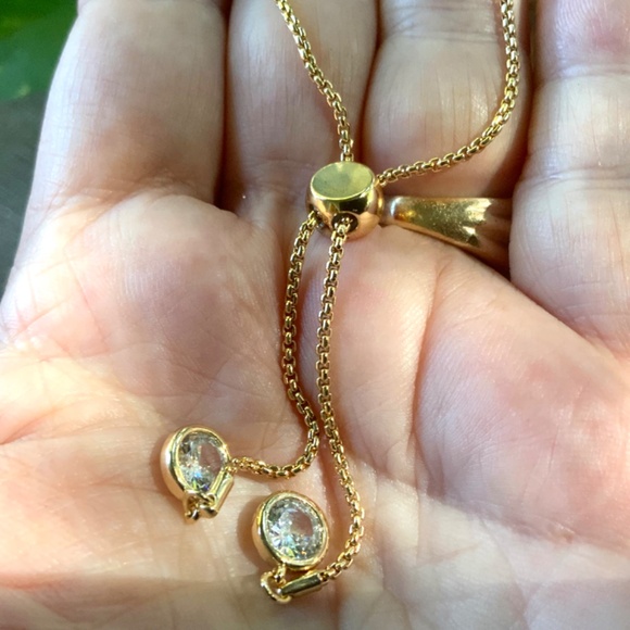 Lilly Pulitzer NWT Sparkling PALM TREE BRACELET ⭐️GOLD CHAIN /CRYSTAL-Adjustable - Picture 6 of 10